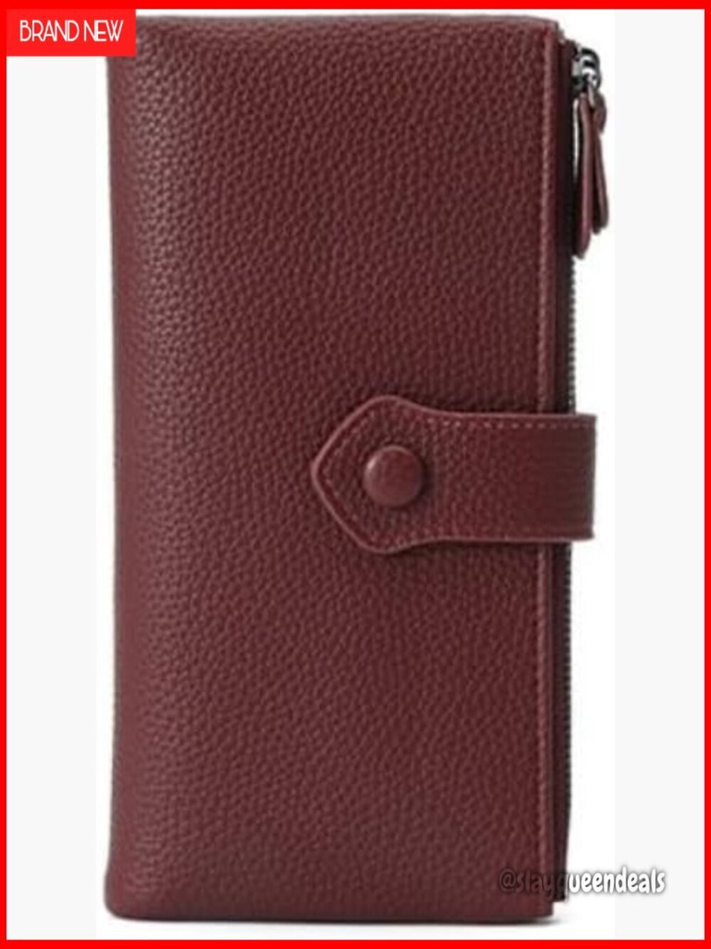 Slim RFID Blocking Wallet With Passport Holder Soft Leather Zipper